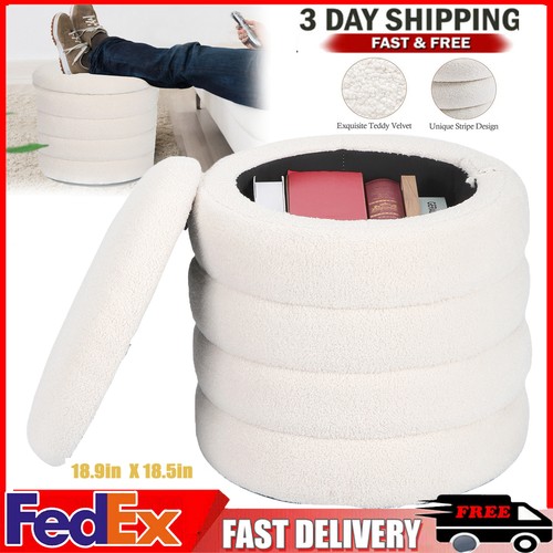 Round ottoman storage box - storage,