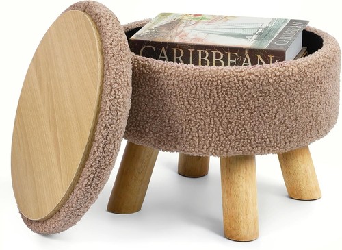 Small round ottoman storage - ottoman, w/storage